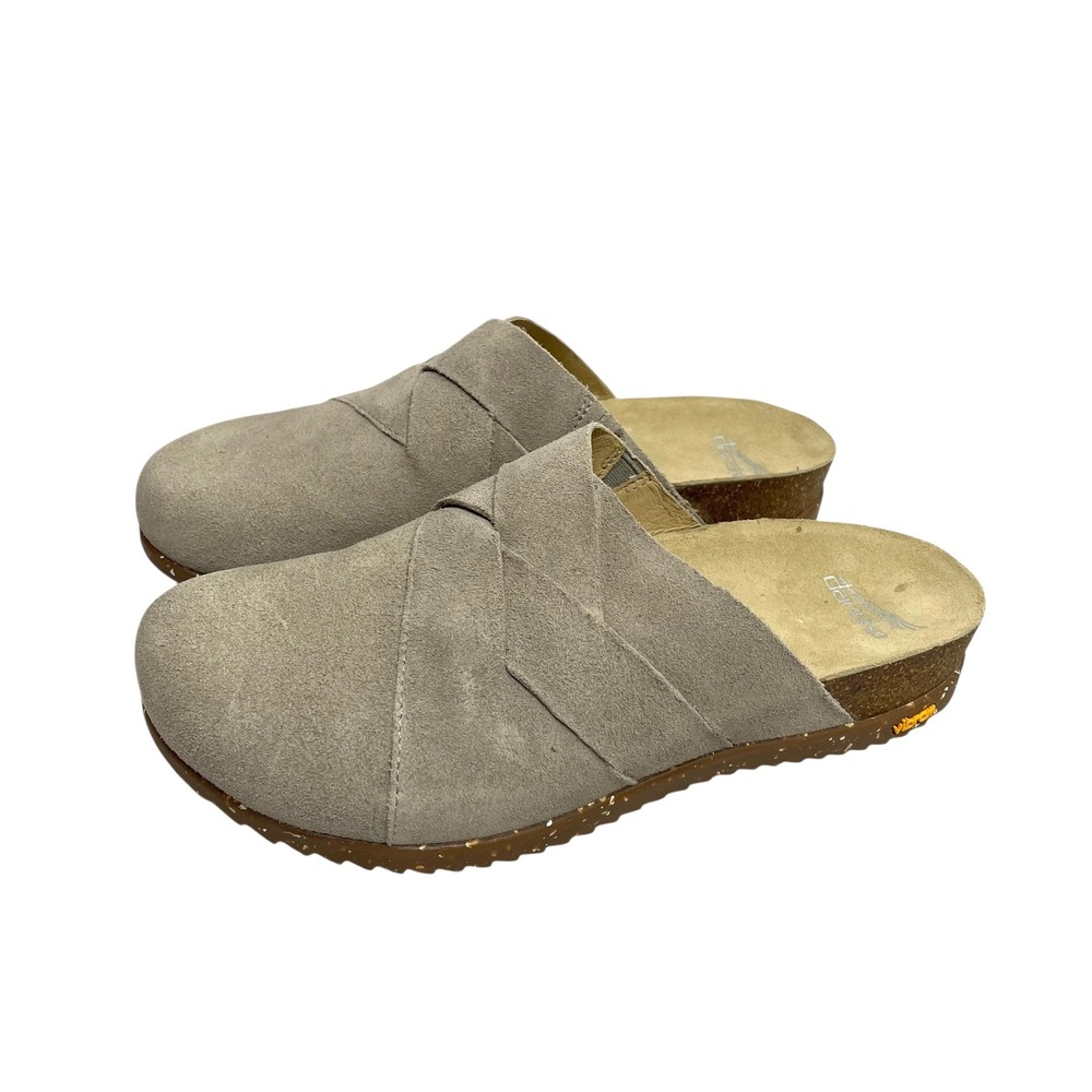 NEW Dansko Daniella suede slide mules sandals Size 40 taupe khaki